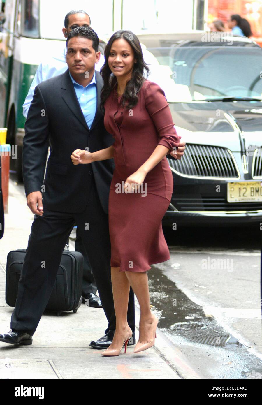 New York, NY, USA. 28th July, 2014. Zoe Saldana at talk show appearance