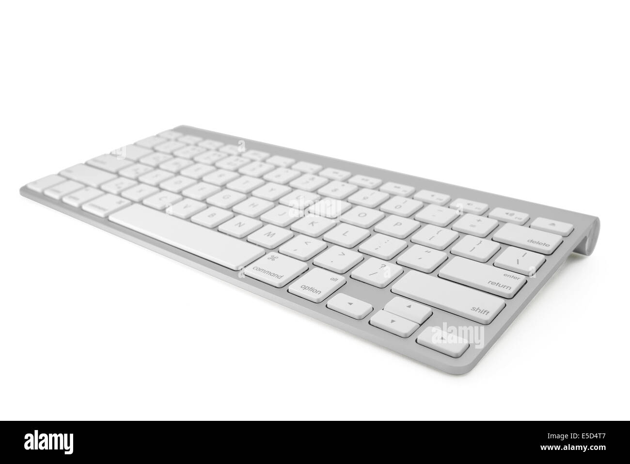 Wireless metallic keyboard isolated on white Stock Photo