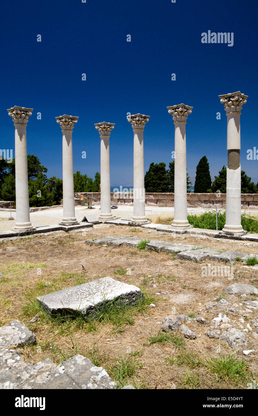 The Corinthian Temple of Apollo, The Asklepion, Kos Island, Dodecanese Islands, Greece. Stock Photo