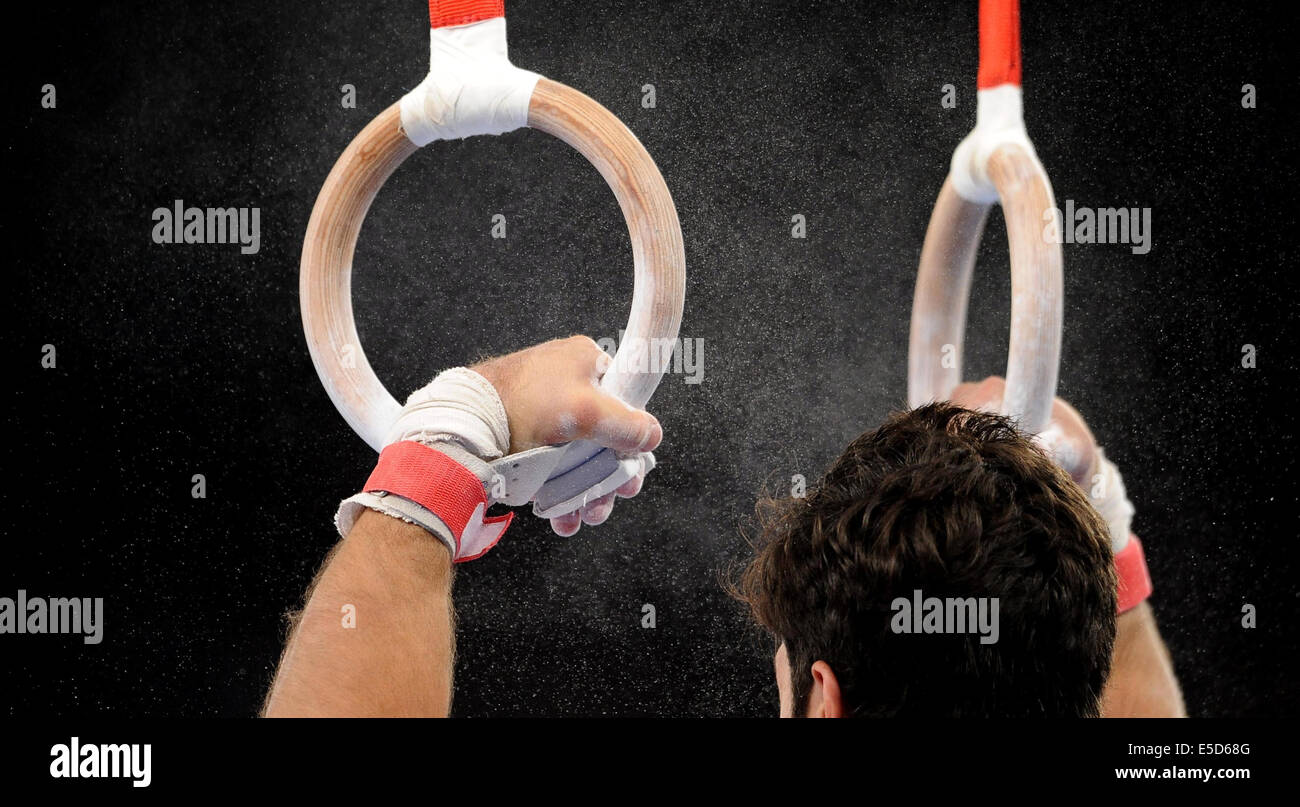 MEN'S RINGS GYMNASTICS ARTISTIC SECC HYDRO GLASGOW SCOTLAND 28 July 2014 Stock Photo