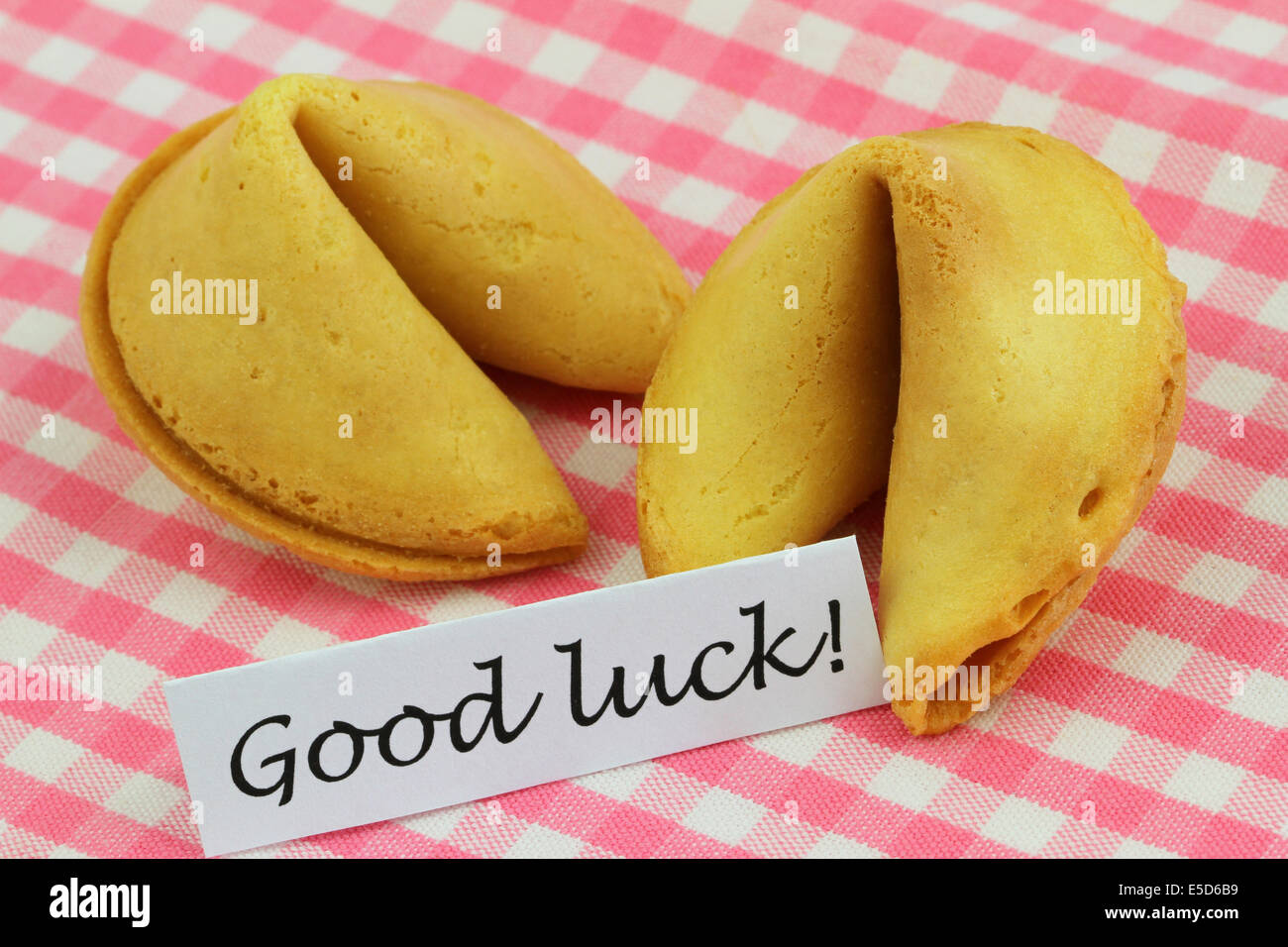 Good luck card with fortune cookies Stock Photo Alamy