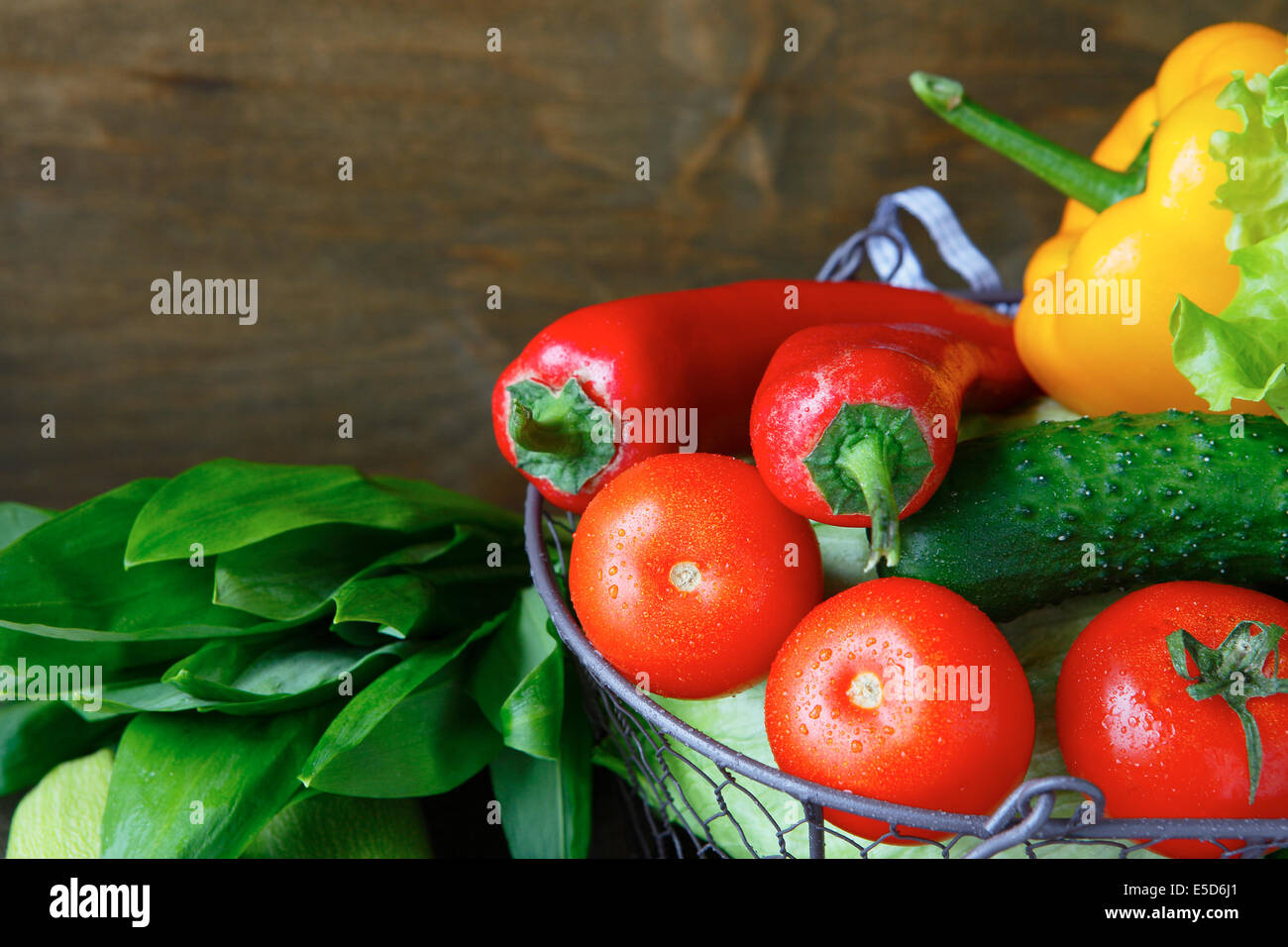 background with fresh vegetables, food closeup Stock Photo
