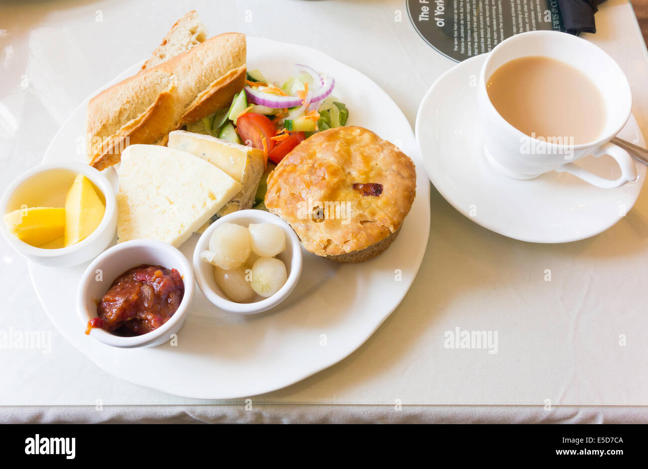 A Farmer's Lunch of Pork Pie, Stilton and Wensleydale Cheeses Salad
