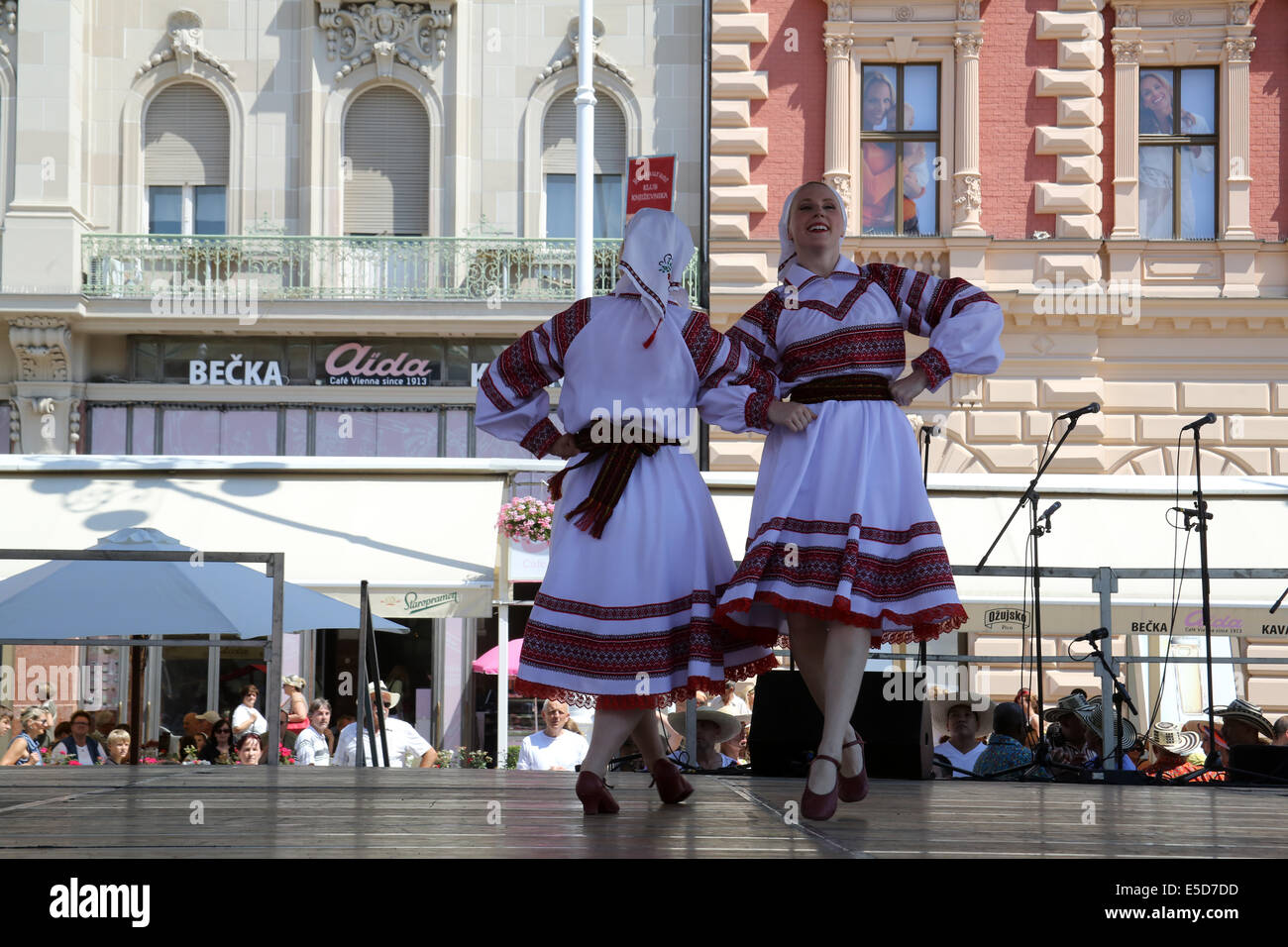 Ukrainian Dance Ensemble Troyanda from Selkirk, Canada during the 48th International Folklore Festival in Zagreb Stock Photo