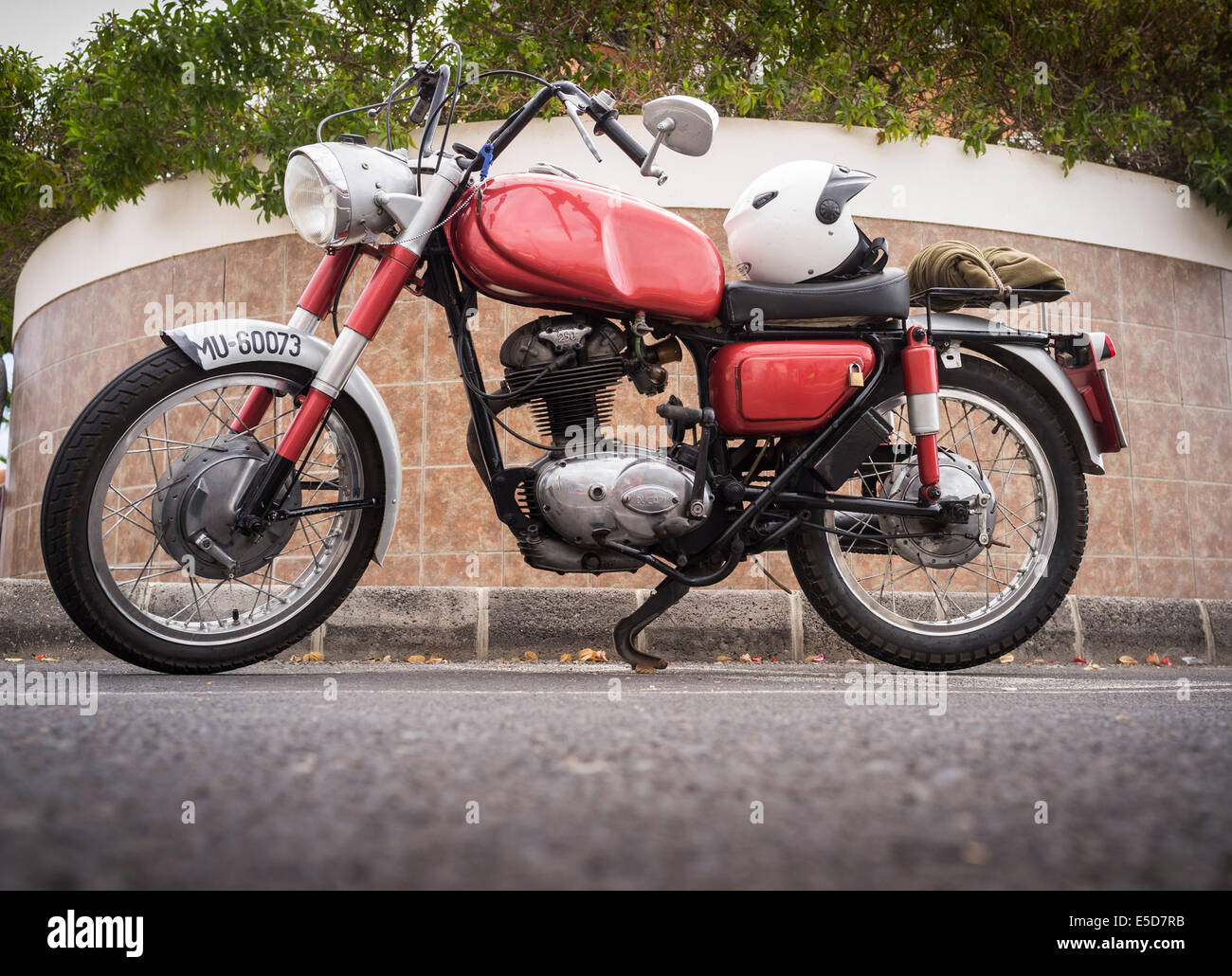 Ducati 250 single from 1964 spotted in Playa San Juan, Tenerife, Canary Islands, Spain. Stock Photo