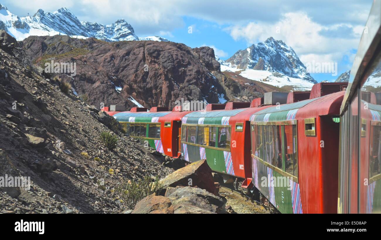 The Ferrocarril Central between Lima and Huancayo, Peru. Crossing the  Andes, this train is the 2nd highest train in the world Stock Photo - Alamy