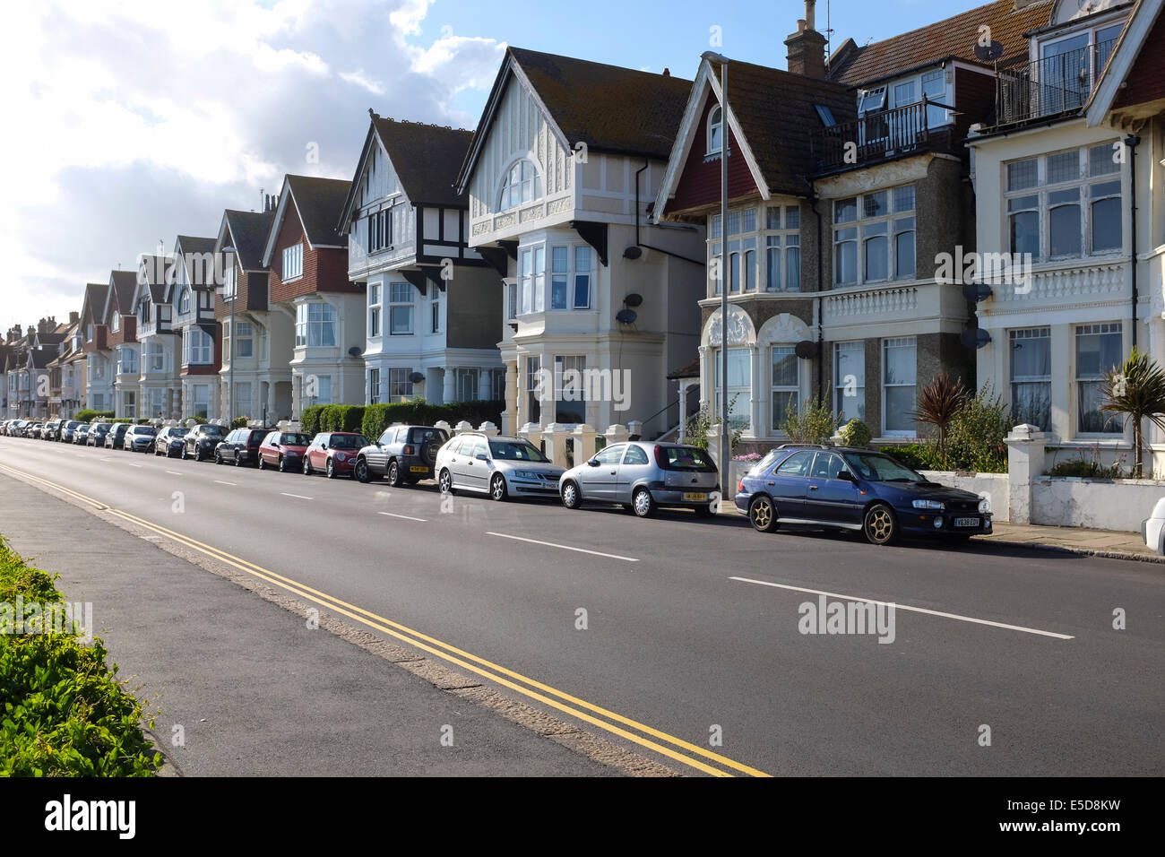 Terraced houses and main road in Hastings, England, UK Stock Photo Alamy