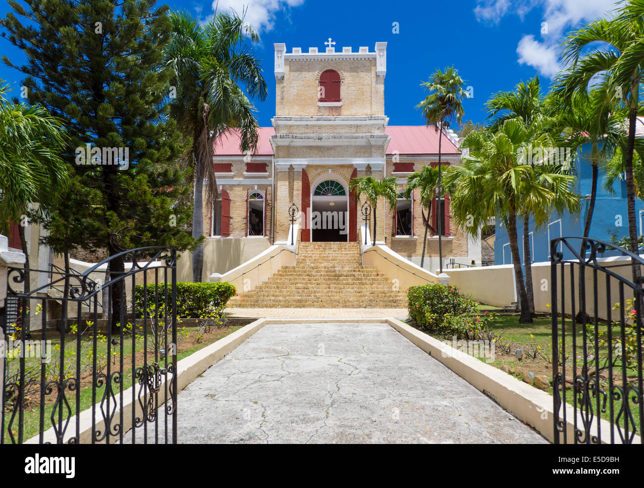 Frederick Lutheran Church in Charlotte Amalie on the Caribbean island of St Thomas in the US Virgin Islands Stock Photo