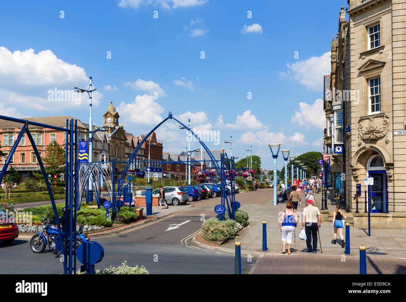 Shops on The Square, St Anne's Road West in St Anne's town centre, Lytham St Annes, Fylde Coast , Lancashire, UK Stock Photo