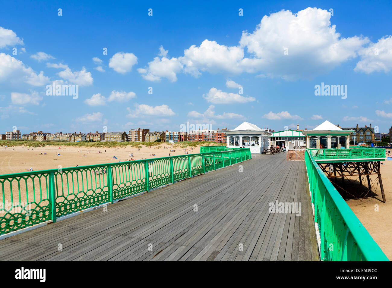 Historic pier and beach in St Anne's, Lytham St Annes, Fylde Coast, Lancashire, UK Stock Photo
