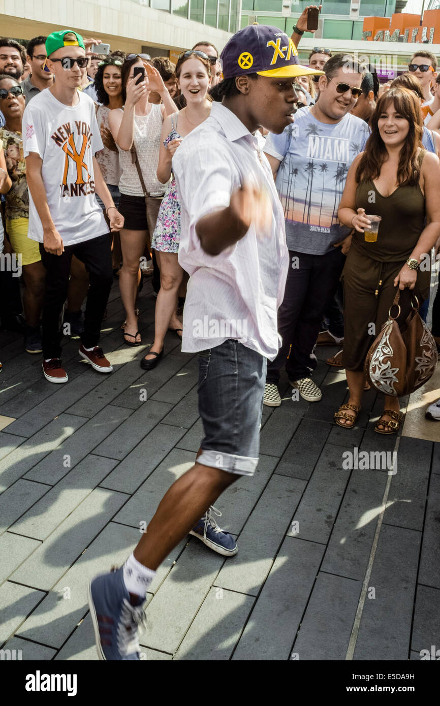 Street dancing at Urban  Southbank  block party, London, UK Stock Photo