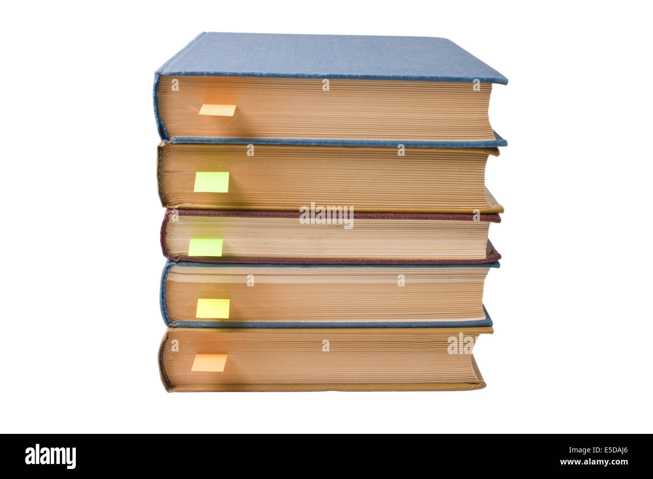 stack of books with bookmarks isolated on a white background Stock ...