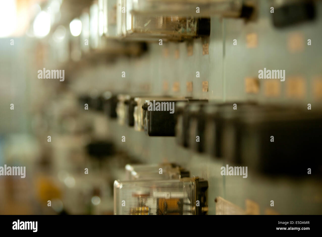 Russian old electrics power station circuits dials Stock Photo