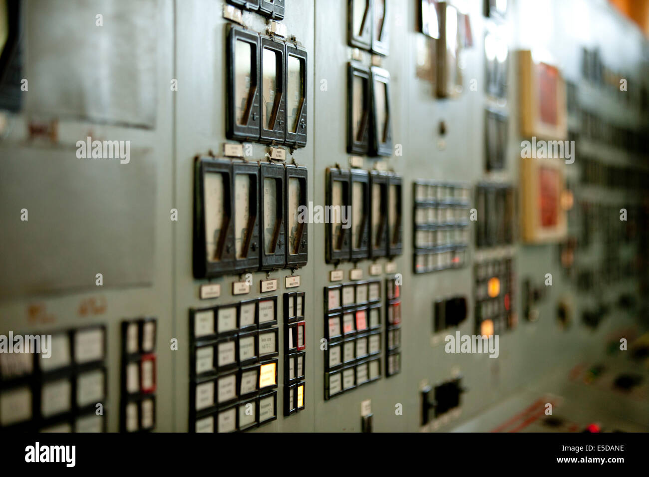 Russian old electrics power station circuits dials Stock Photo