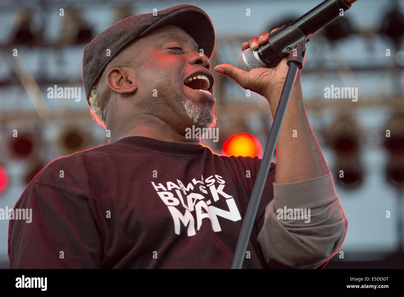 LINCOLN, CA - July 25:Corey Glover or Living Colour performs in support of That Metal Show featuring Anthrax,  Corey Taylor and  Stock Photo