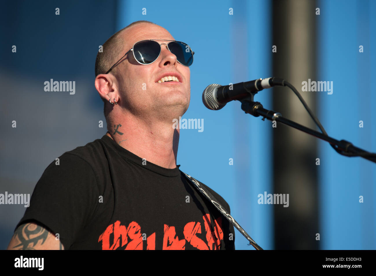 LINCOLN, CA - July 25: Corey Taylor of Slipknot performs in support of That Metal Show featuring Anthrax, Living Colour and Burn Stock Photo
