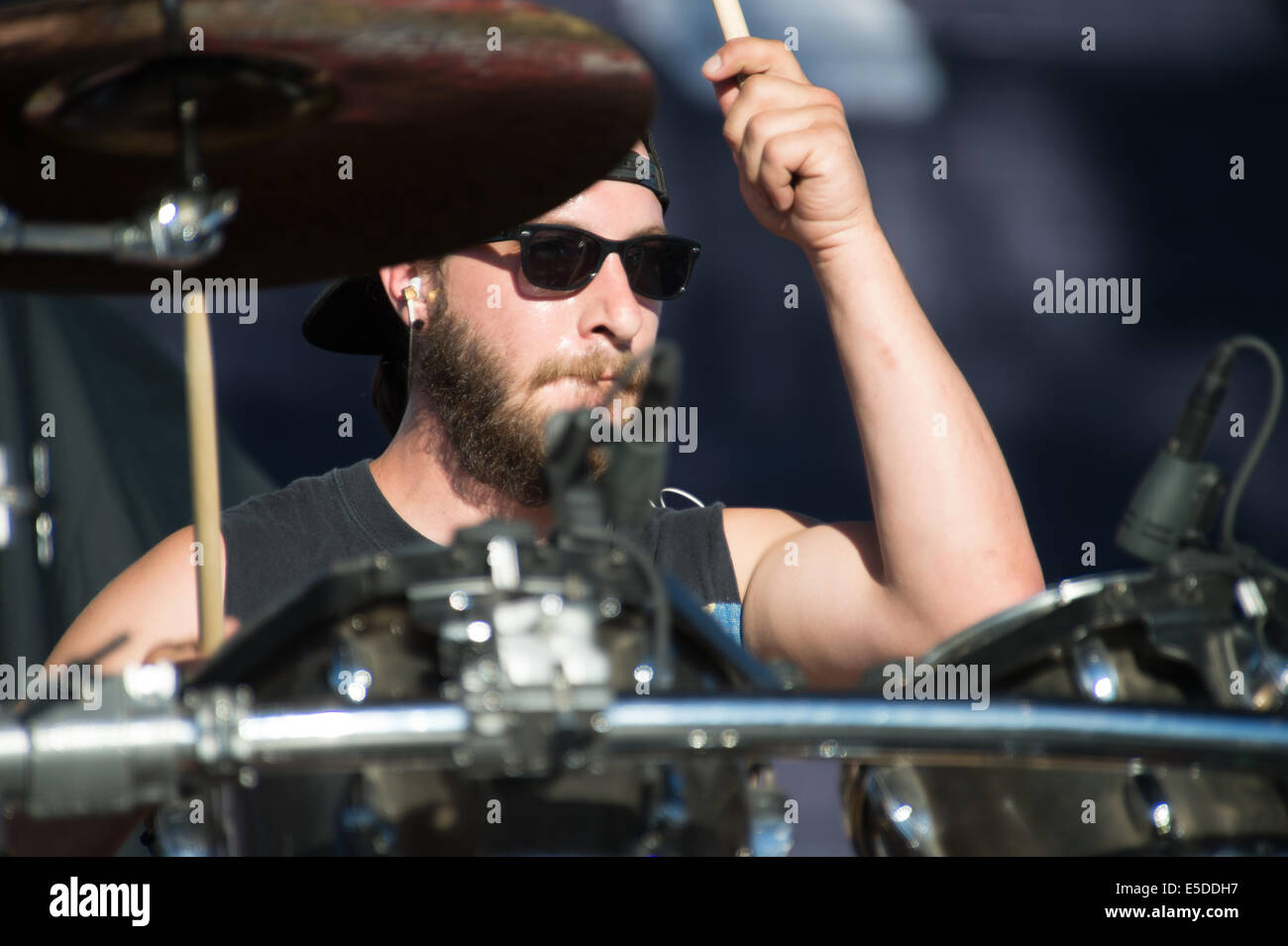 LINCOLN, CA - July 25: Johhny Badbones of Burn Halo performs in support of That Metal Show at Thunder Valley Casino Resort in Li Stock Photo