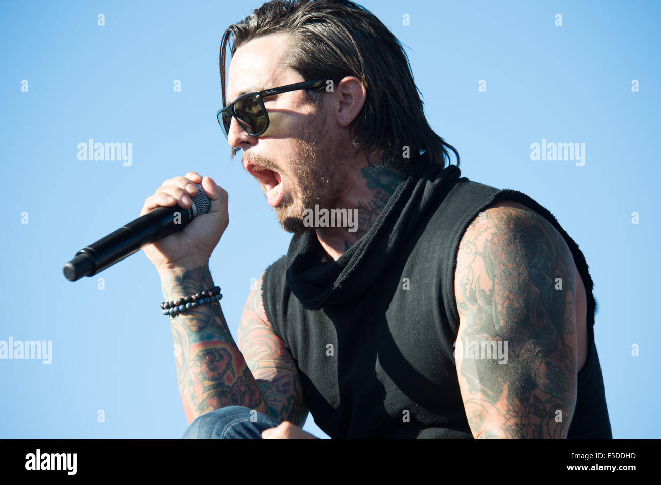 LINCOLN, CA - July 25: James Hart of Burn Halo performs in support of That Metal Show at Thunder Valley Casino Resort in Lincoln Stock Photo