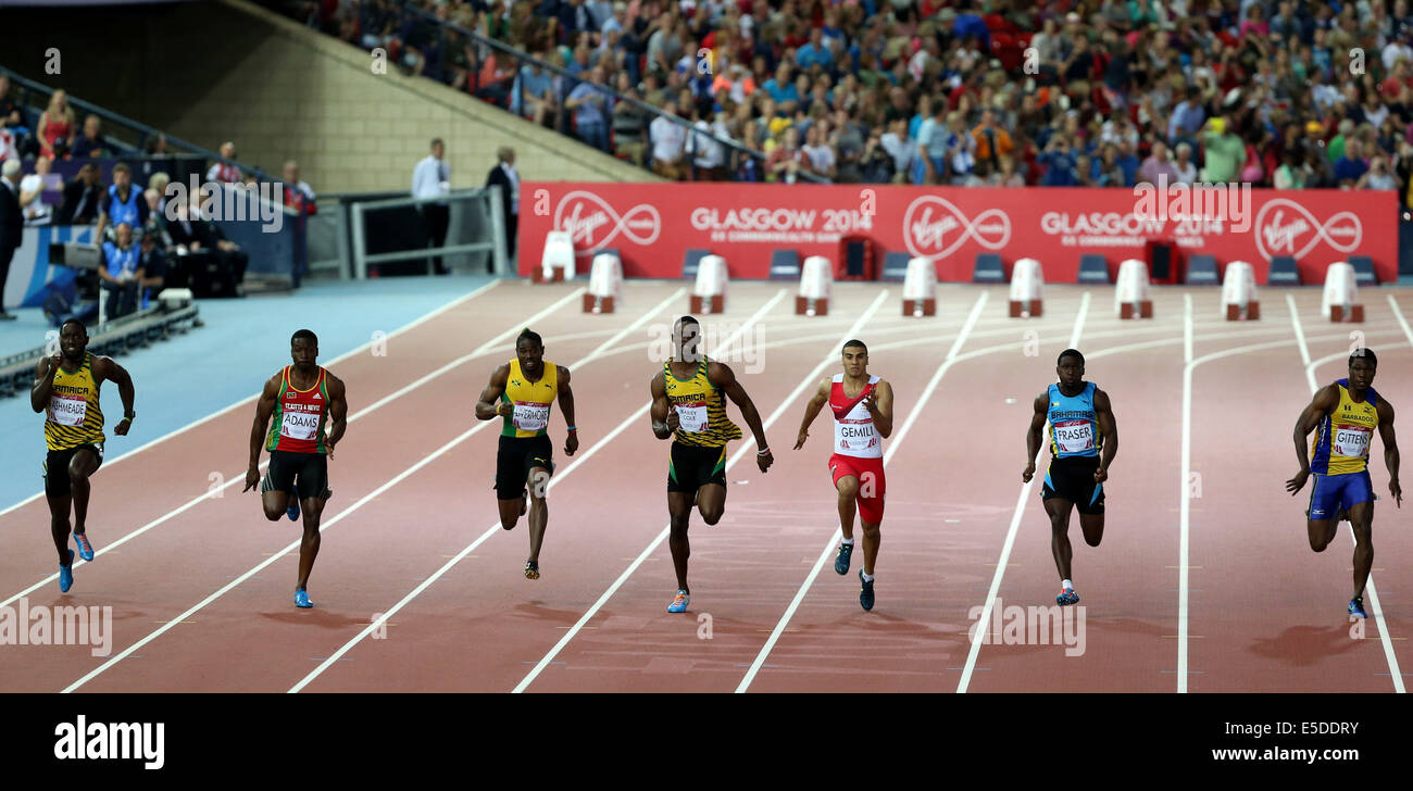 Glasgow, Scotland, UK. 28th July, 2014. Kemar BaileyCole (C) of