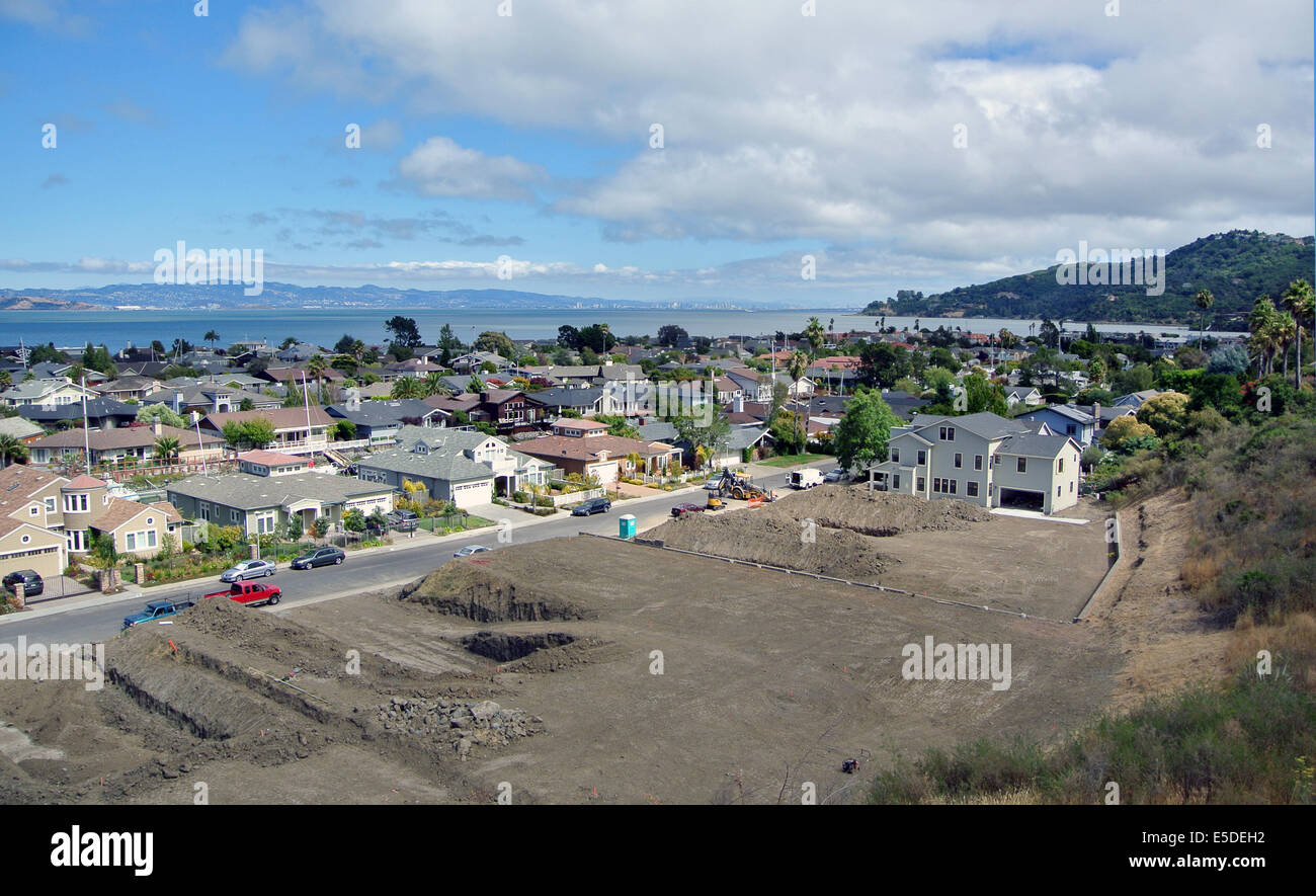 New housing construction on Tiburon Peninsula in Marin County