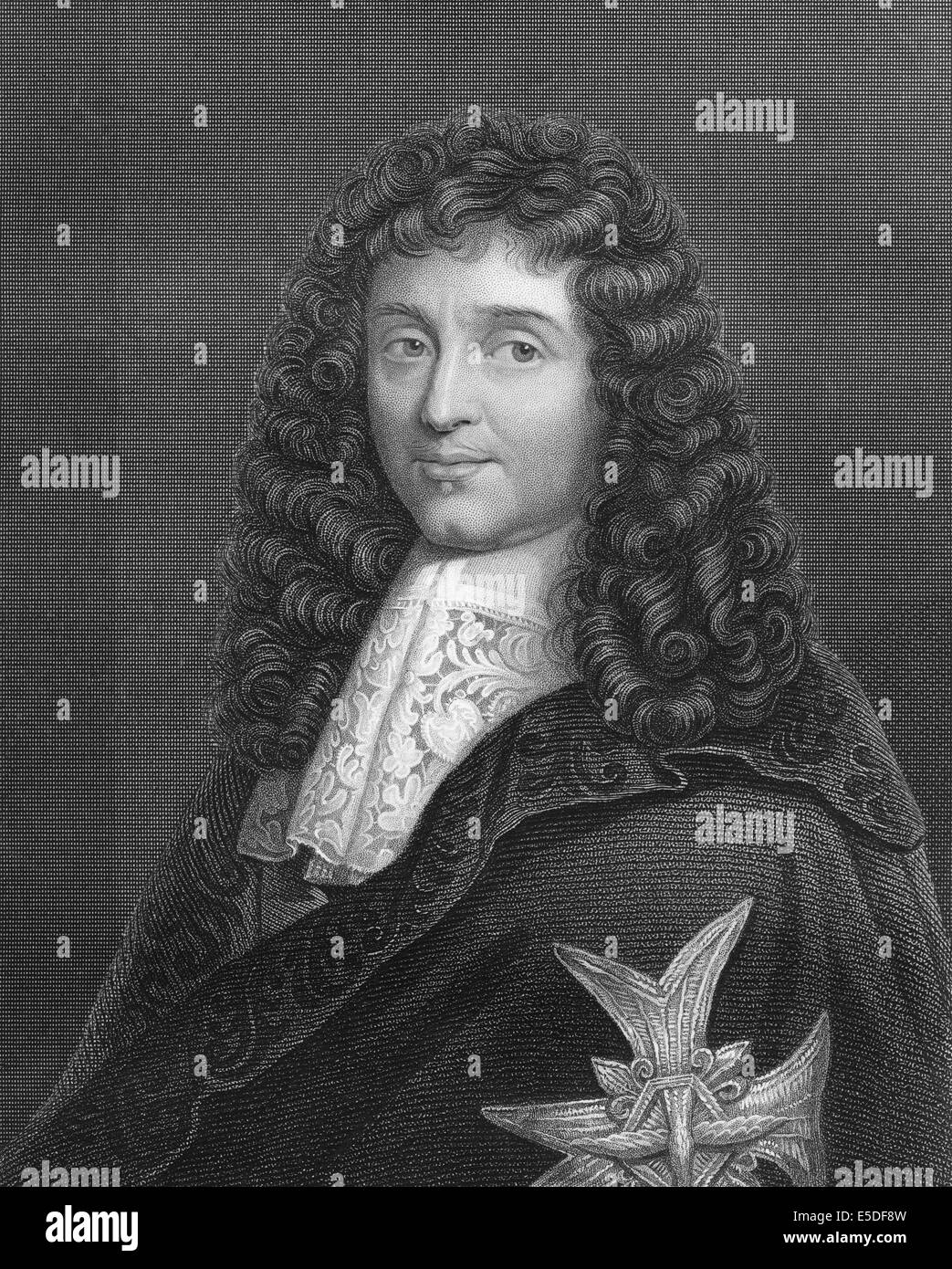 Steel engraving, c. 1860, Jean-Baptiste Colbert, Marquis de Seignelay, 1619 - 1683, a French statesman and finance minister, Stock Photo