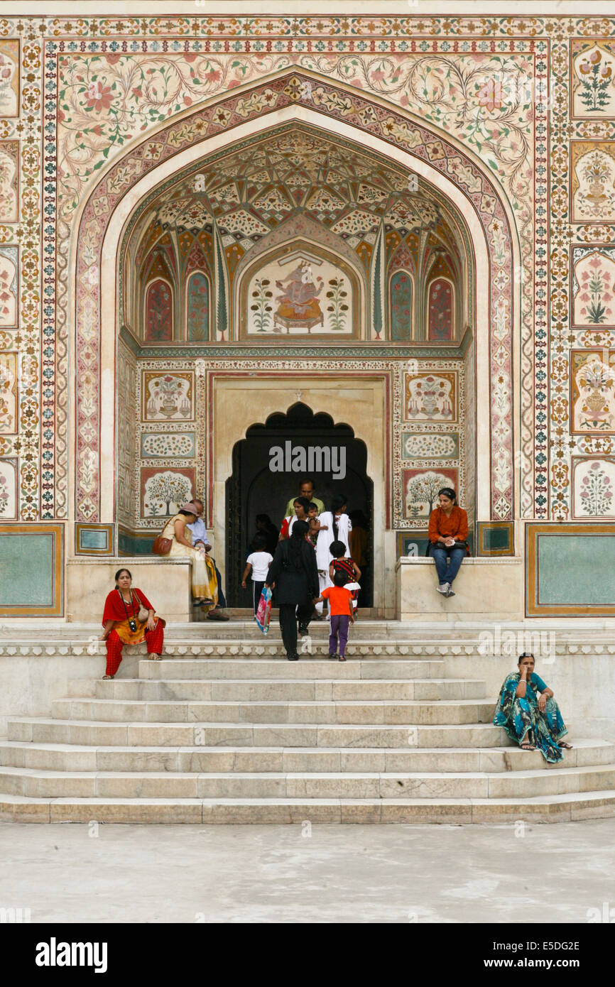 Amer Palace, also Amber Fort, Royal Palace of the Kachwahas, near Jaipur, Rajasthan, India Stock Photo