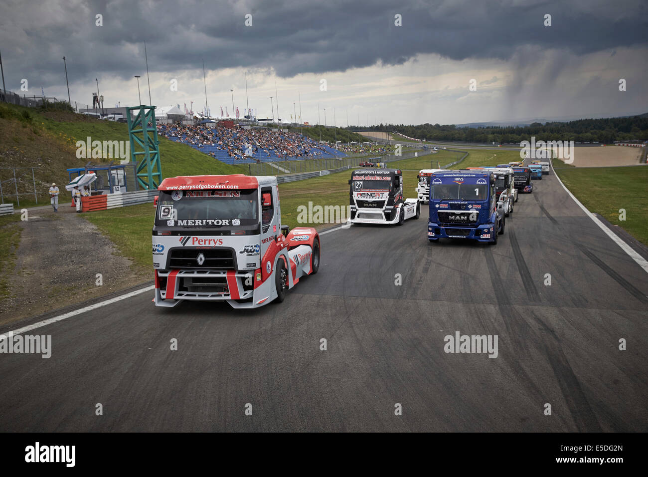 Truck Grand Prix Nürburgring race track, Nürburg, Rhineland-Palatinate, Germany Stock Photo