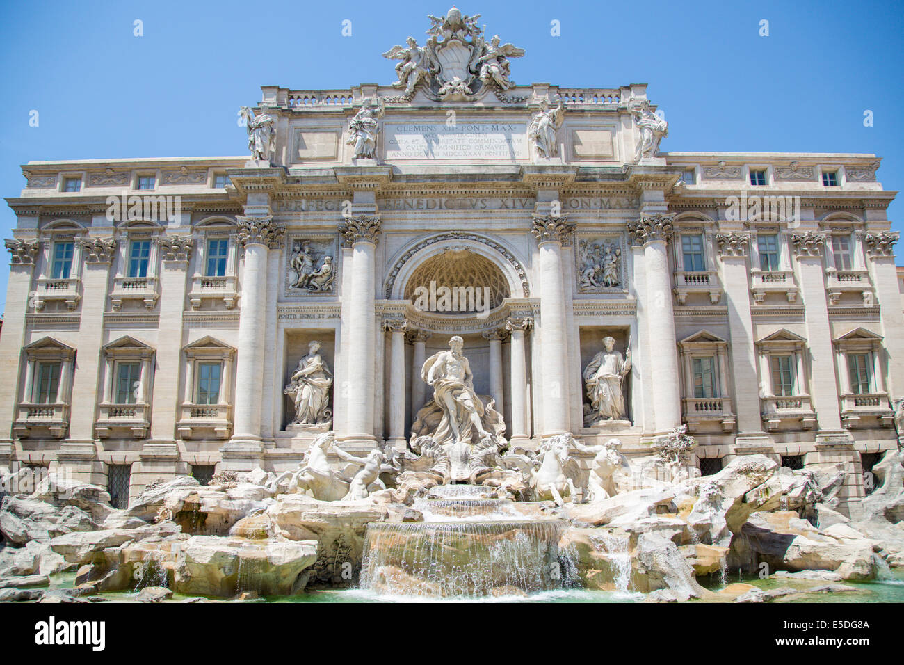 Trevi Fountain, Fontana di Trevi, front view, Rome, Lazio, Italy Stock Photo