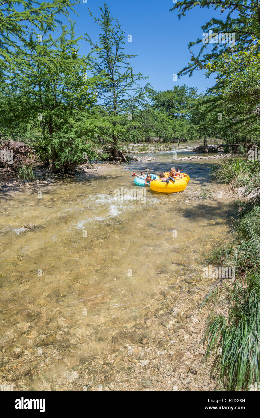 USA, Texas, Children tubing the Frio River Stock Photo Alamy