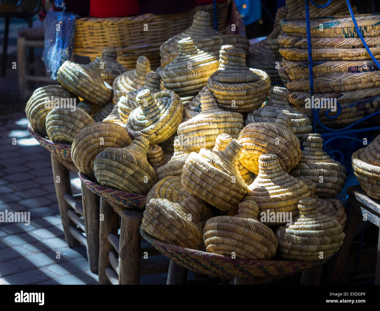 Morocco, Marrakech, Baskets at the souq Stock Photo