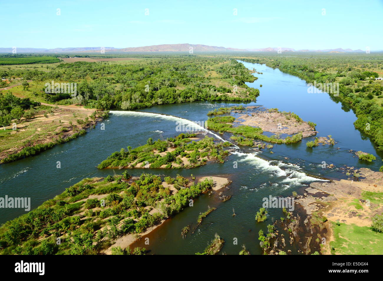 Ivanhoe Crossing and the Ord River at Kununurra, viewed from a helicopter Stock Photo Alamy