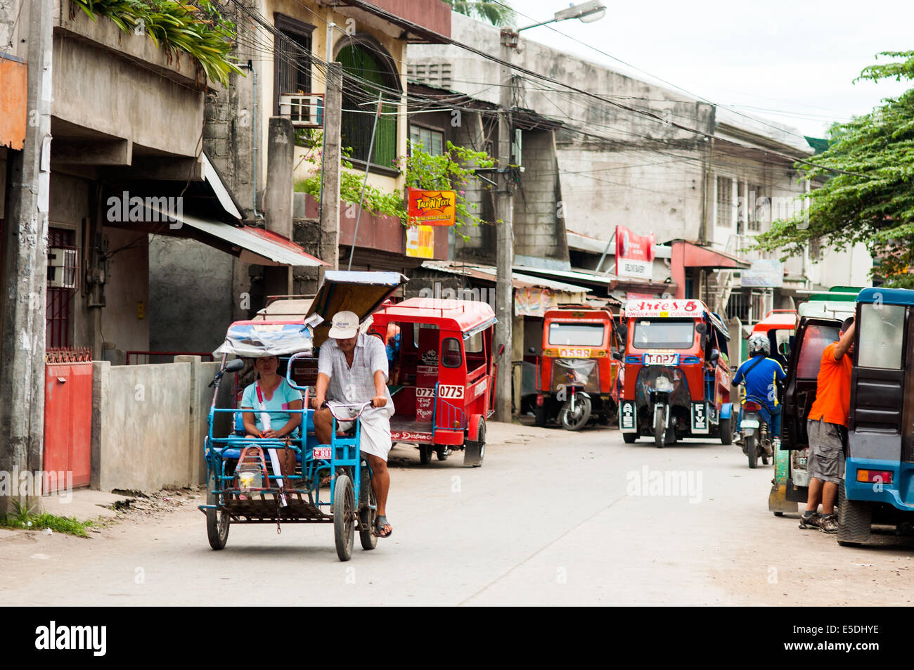 Burgos street scene, CBD, Cagayan de Oro, Misamis Oriental, Mindanao, Philippines Stock Photo