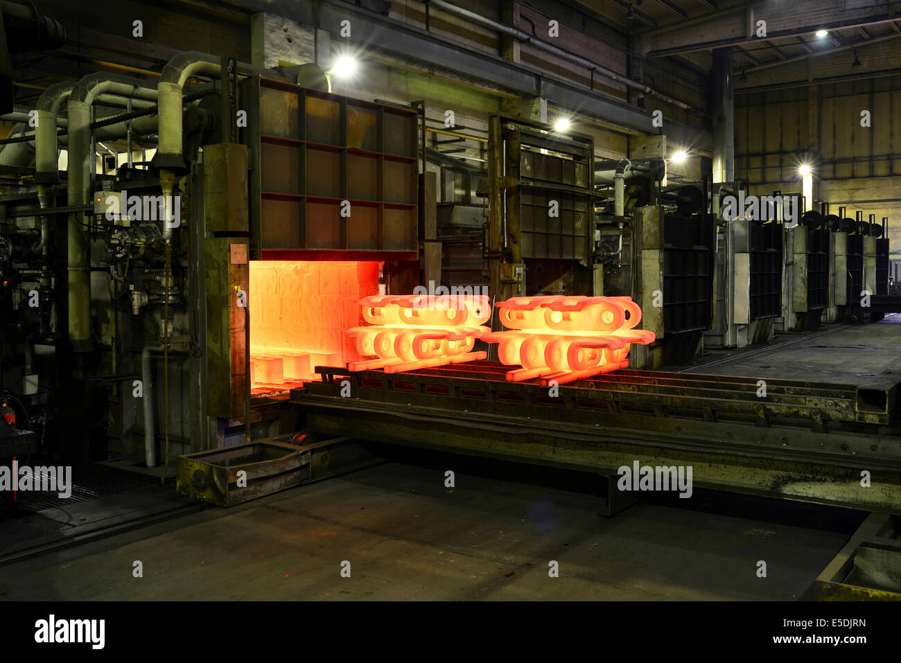 Cast iron in annealing oven in a foundry Stock Photo Alamy