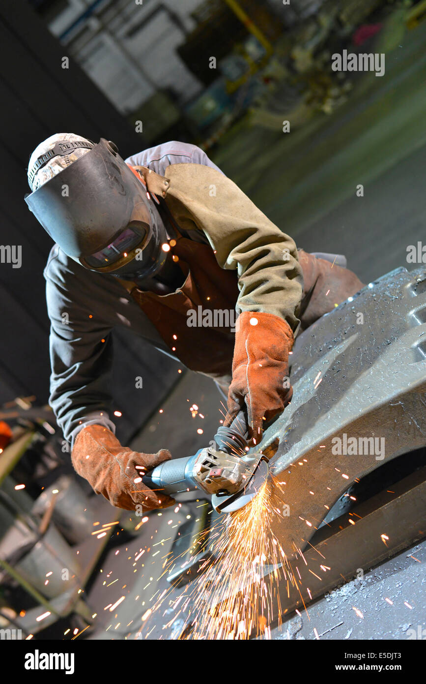 Grinding man production industry one skill hires stock photography and