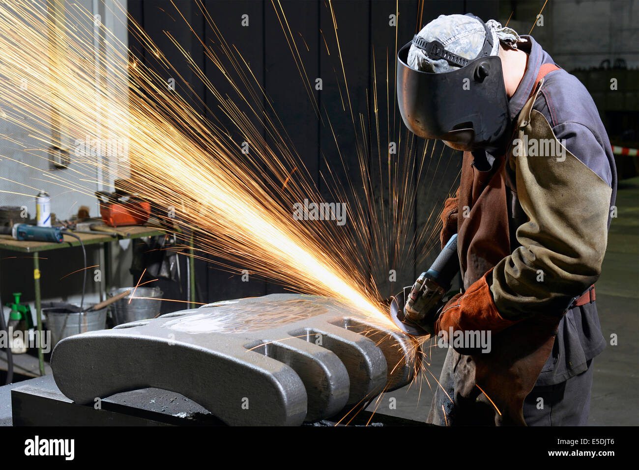 Working with grinding machine in a foundry Stock Photo 72214918 Alamy