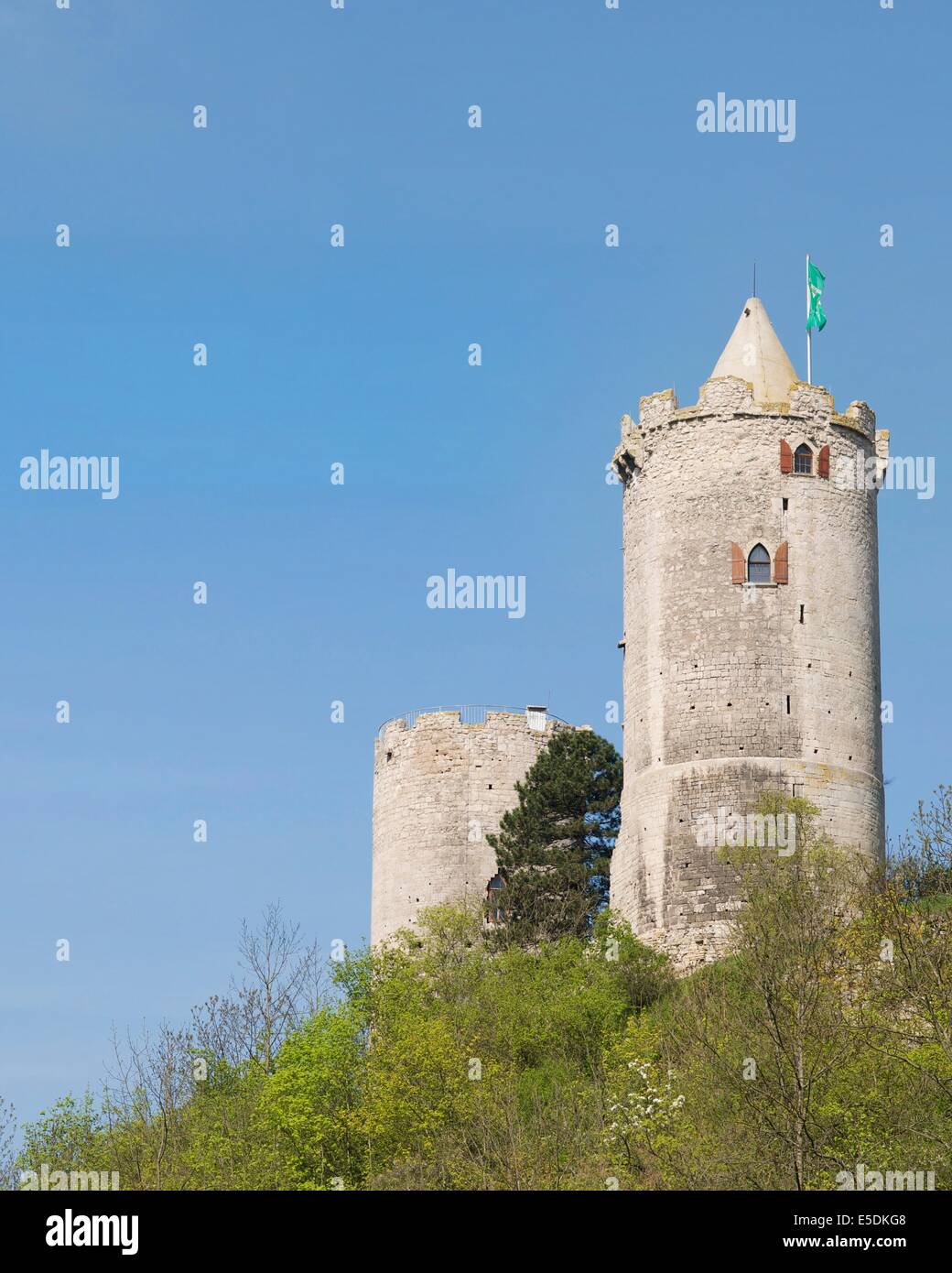 Germany, Saxony-Anhalt, Bad Koesen, Saaleck Castle Stock Photo