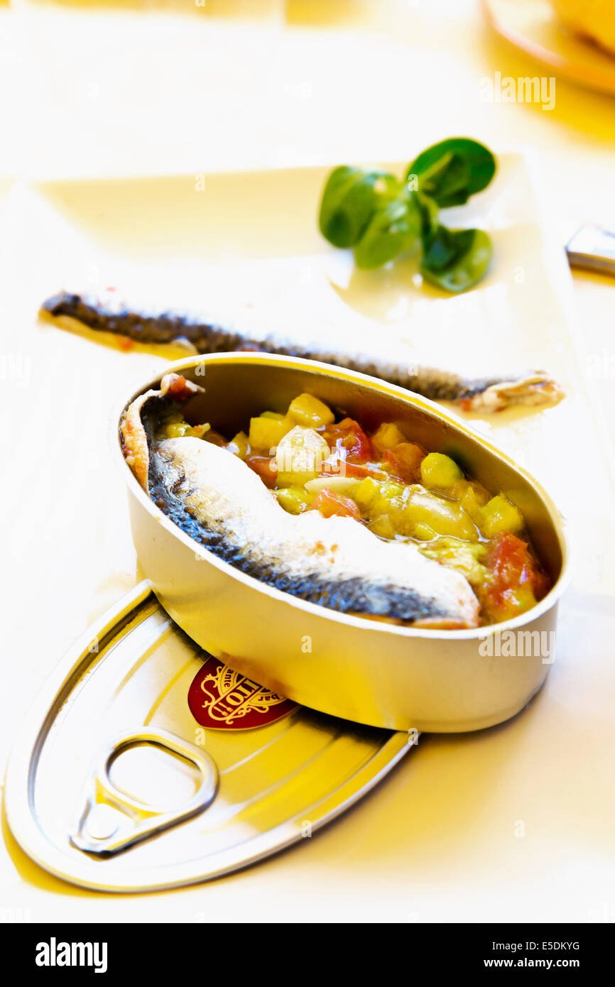 Traditional Spanish fish dish with sardines Stock Photo Alamy