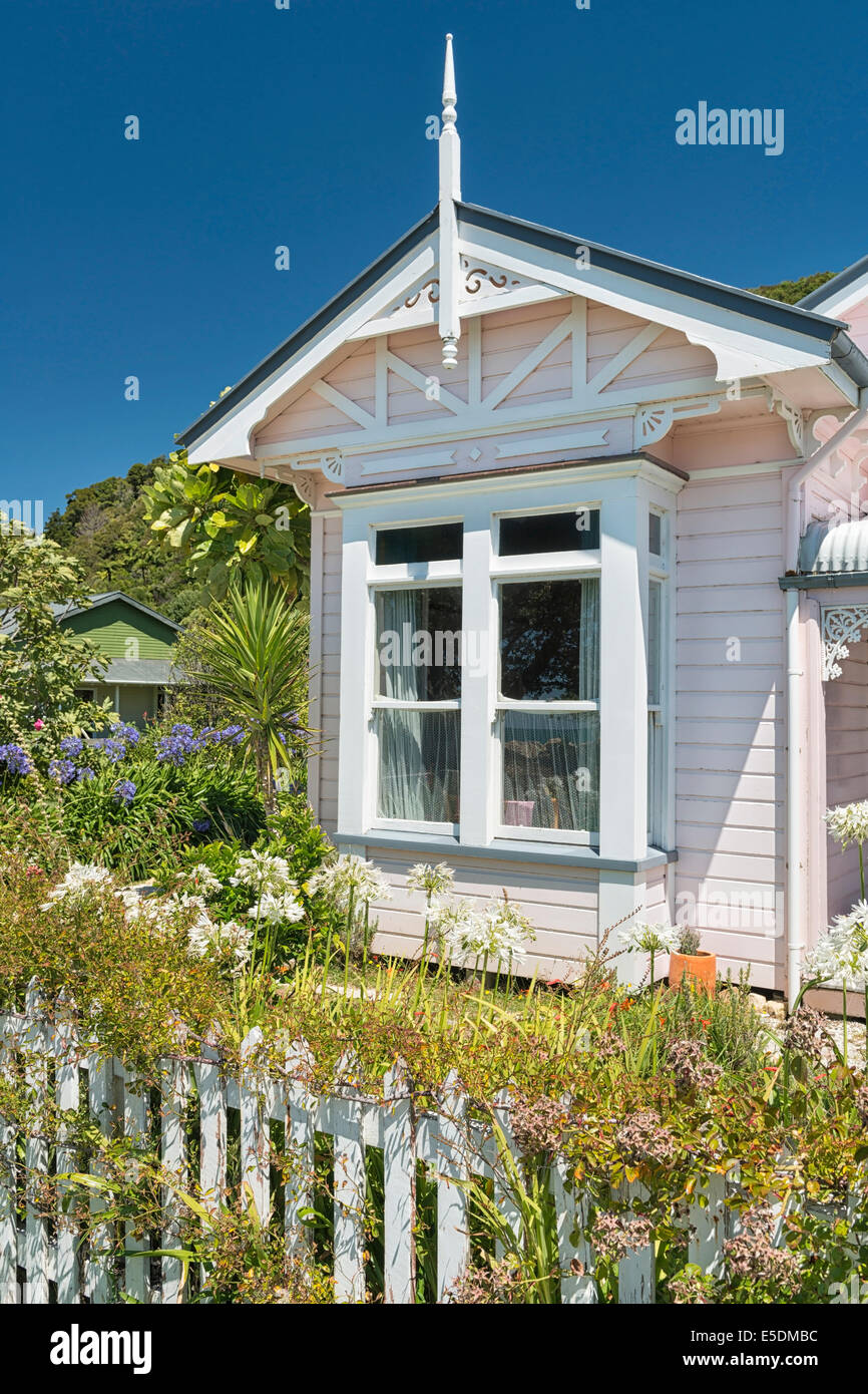 New Zealand, Golden Bay, Collingwood, old colonial style villa Stock