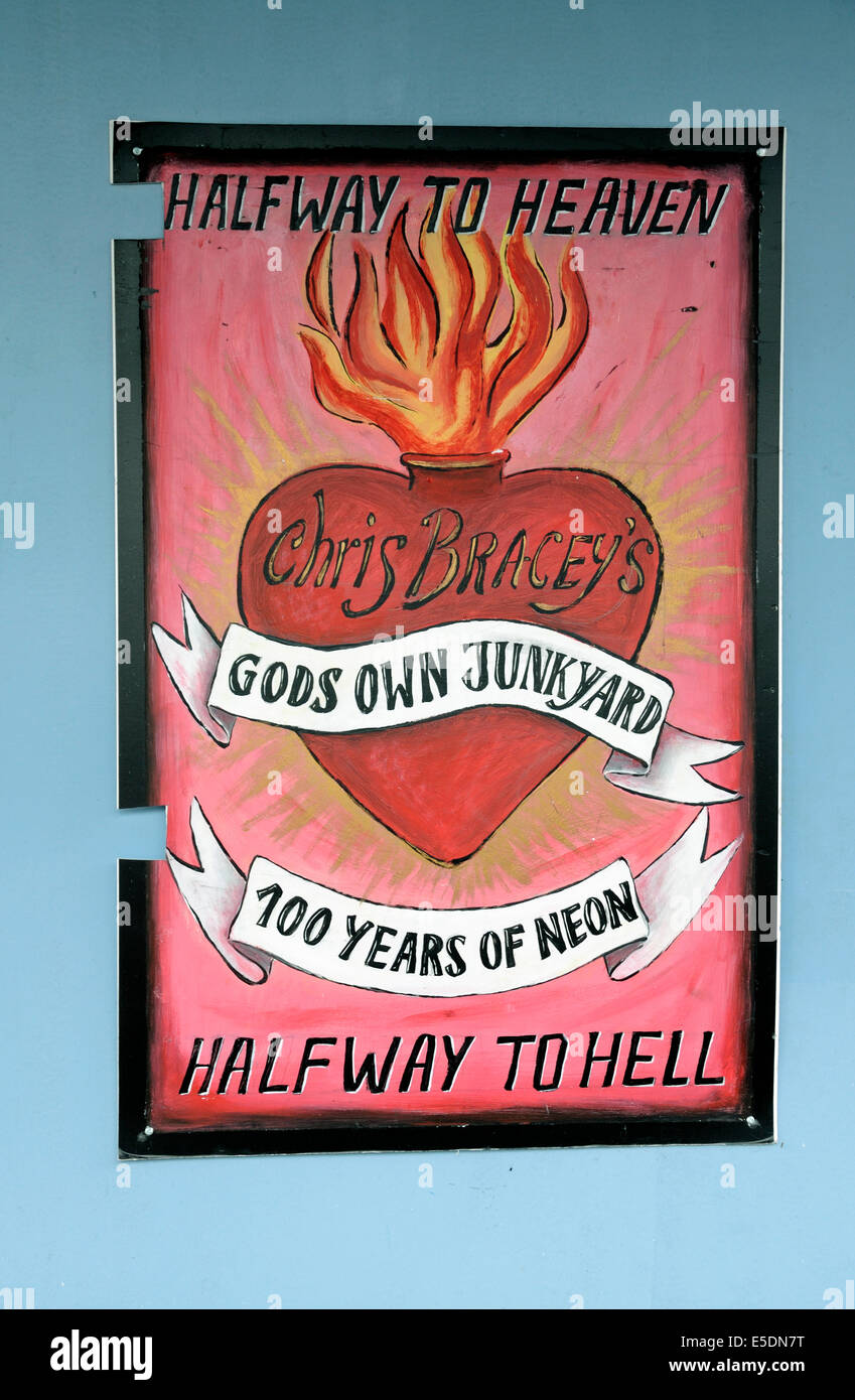 Gods own junkyard poster or sign 100 years of neon outside neon