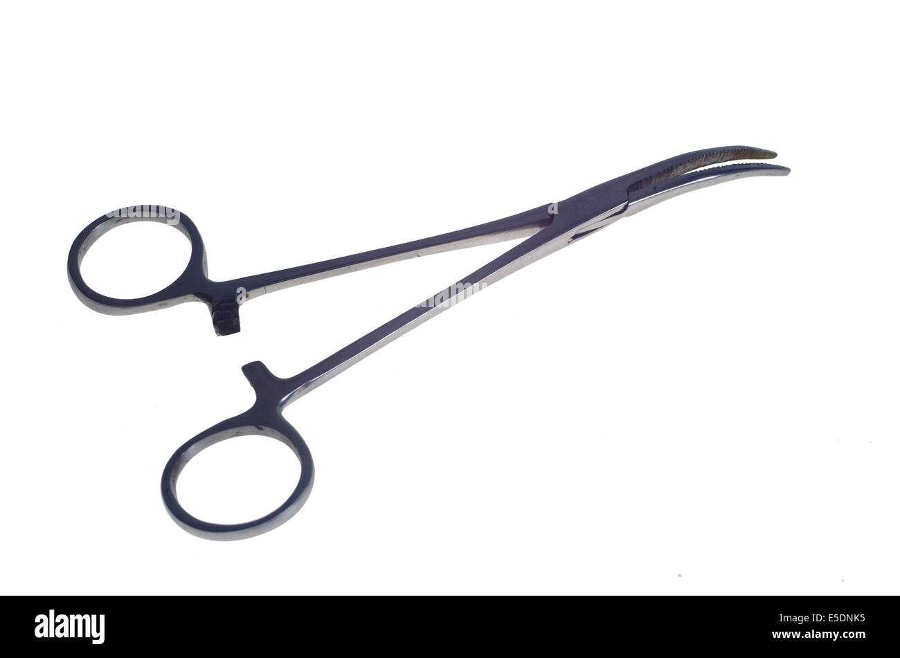 surgical pliers on white background Stock Photo
