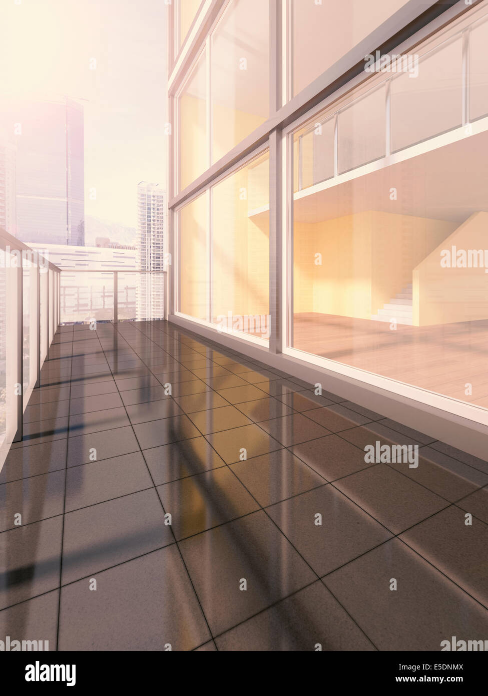 Penthouse, exterior view, 3D rendering Stock Photo - Alamy - Gazing Penthouse Exterior Design