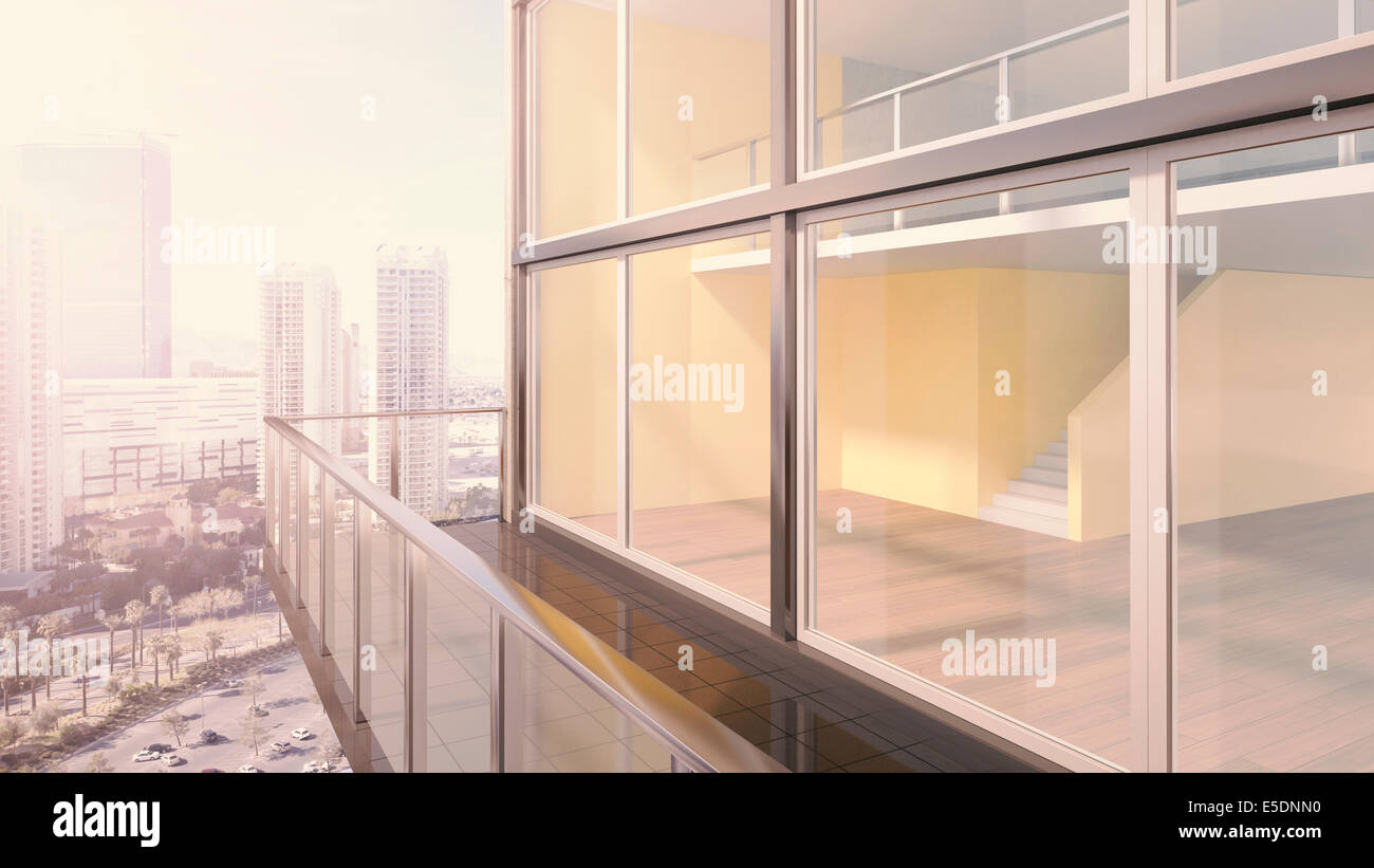 A closer look at Penthouse Building Exterior Design Rendering 3D