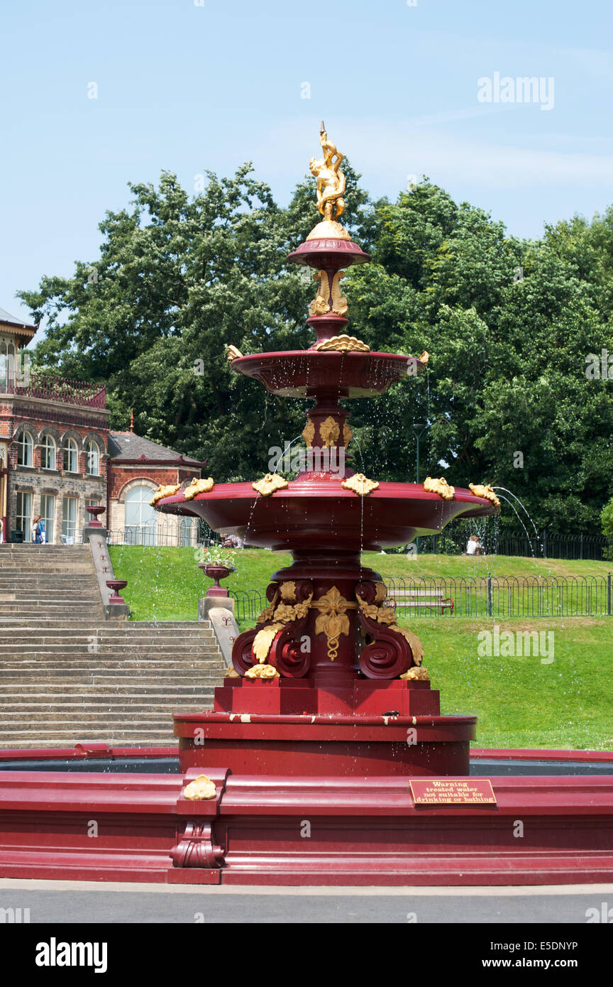 The recreated fountain, Mesnes Park Wigan Stock Photo