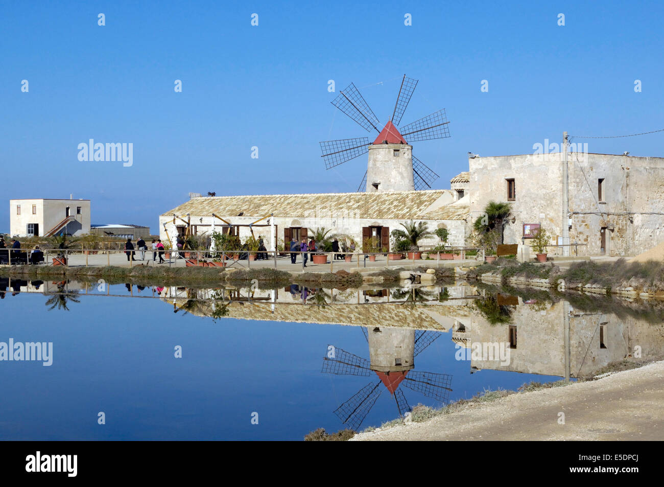 view on Salt Museum in Salina Culcasi, Trapani, Sicily Stock Photo