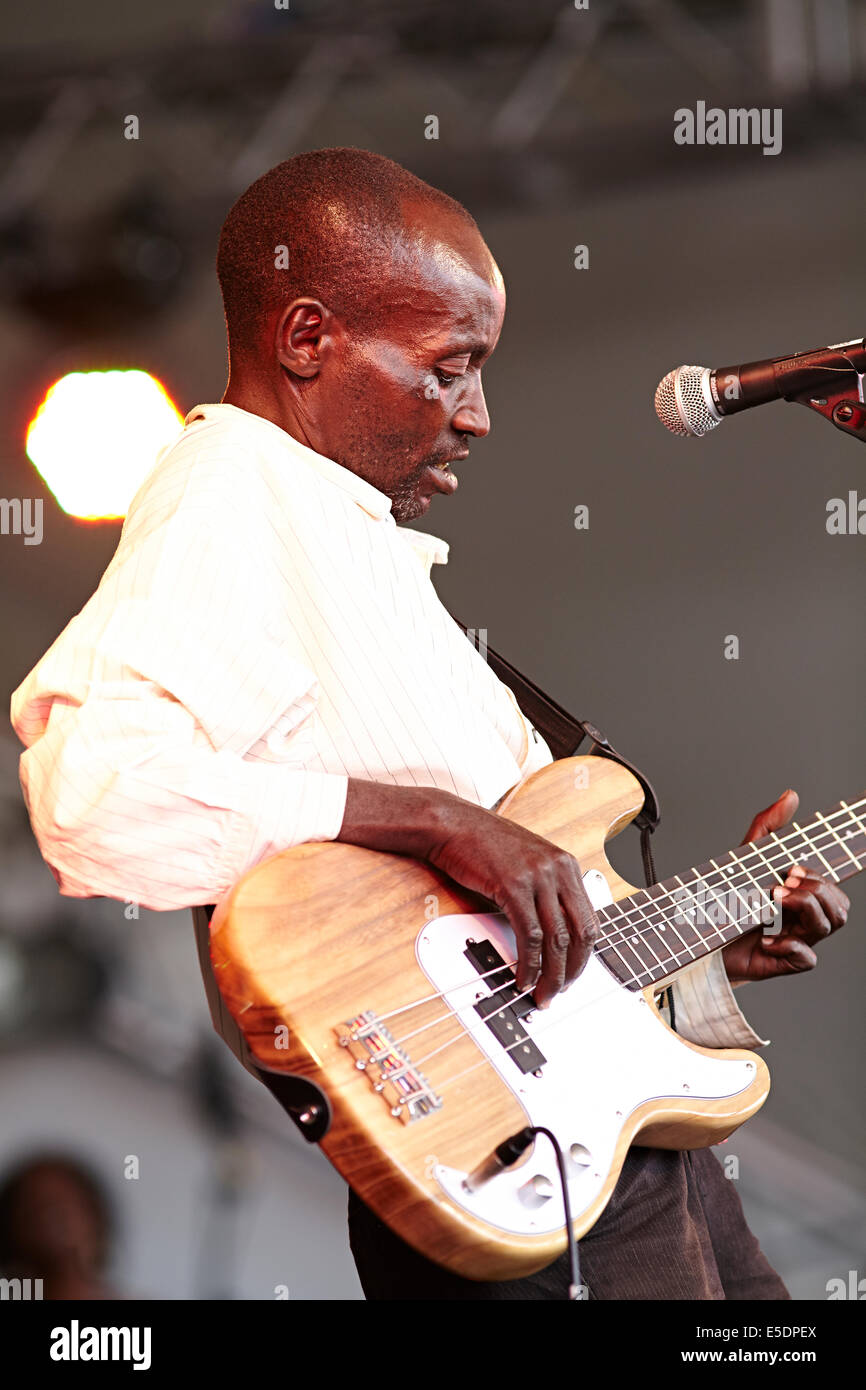 Womad music festival Charlton Park, Wilshire, July 2014. The Good Ones from Rwanda, Africa Stock Photo