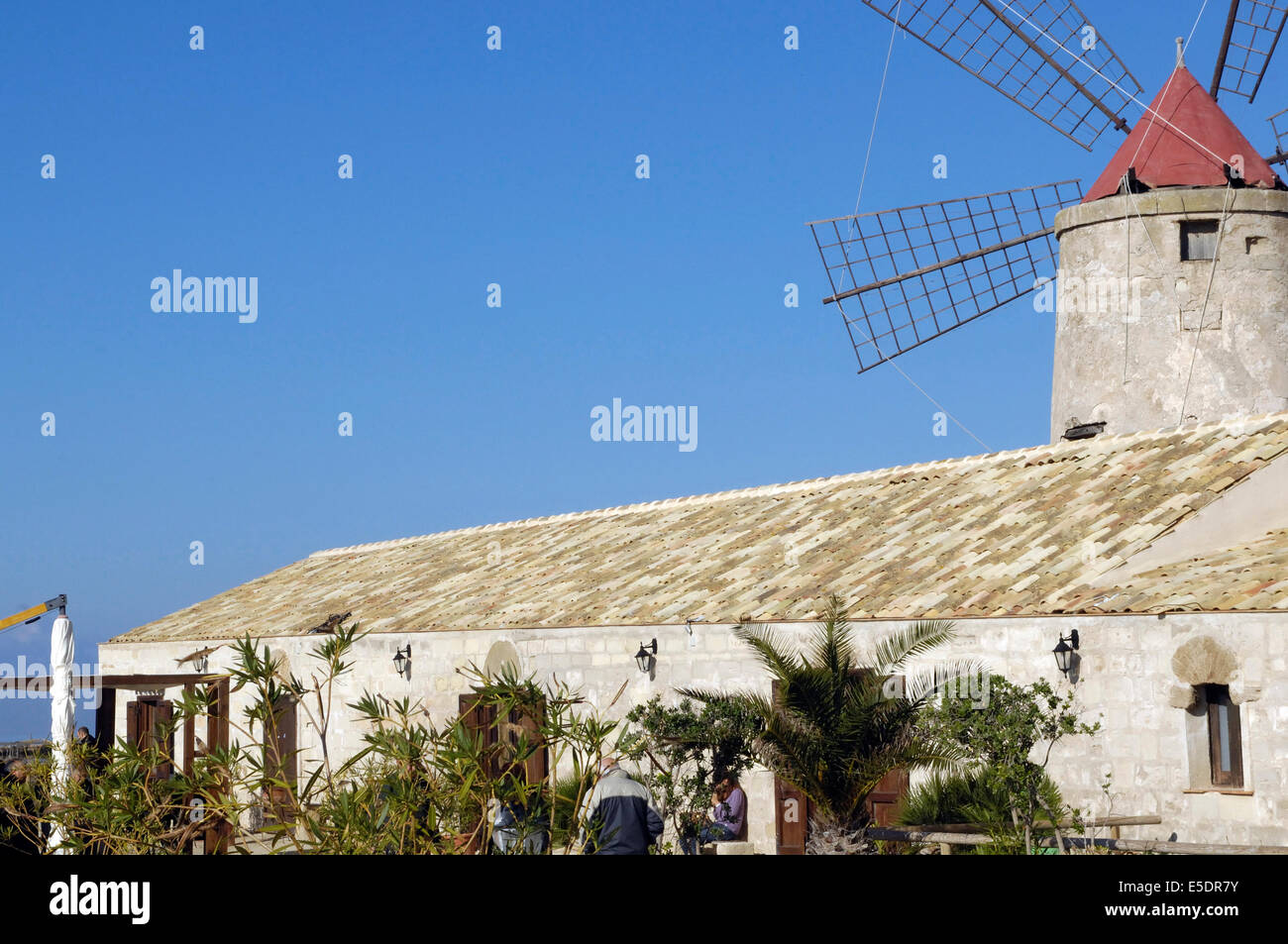 the salt museum at the Salina Culcasi, Sicily Stock Photo