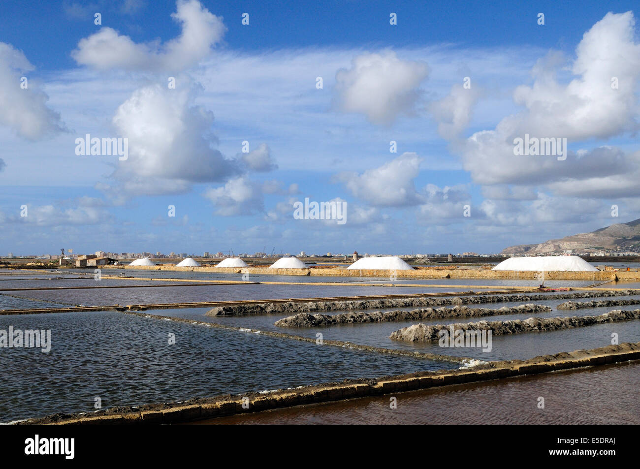 salt beds, Trapani, Sicily Stock Photo