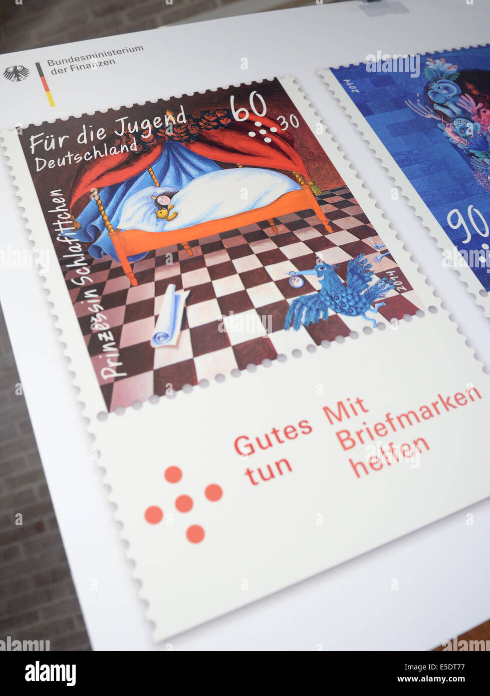 Munich, Germany. 29th July, 2014. On oversized facsimiles of the 60 ...