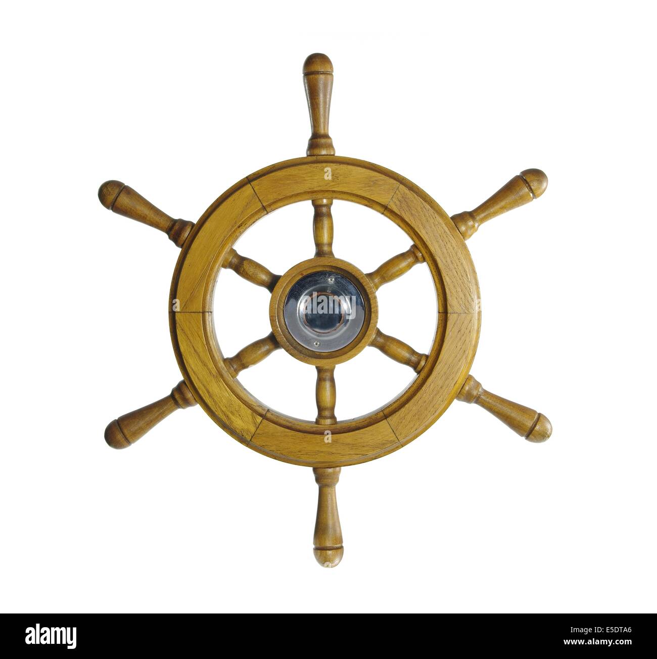 steering wheel of sailing-ship on a white background Stock Photo - Alamy
