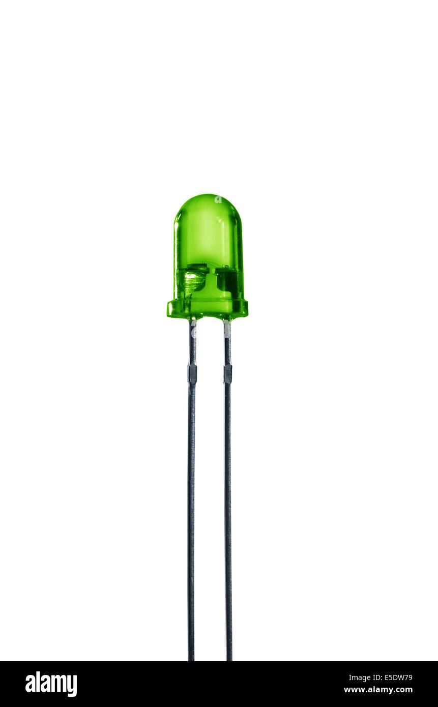 green diode on white background Stock Photo - Alamy